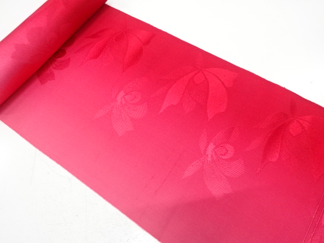 アンティーク　花模様織り出し　暈し　八寸帯地反物